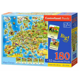 Puzzle 180 Mapa Europy z...