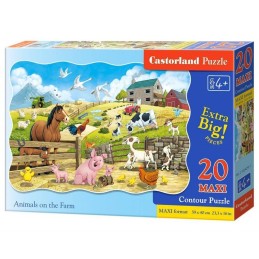 Puzzle 20el.maxi animals farm