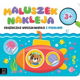 Maluszek nakleja z pieskiem...