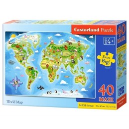 Puzzle 40 el.maxi world map...