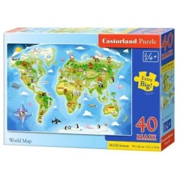 Puzzle 40 el.maxi world map...