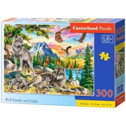 Puzzle wolf family eagles...